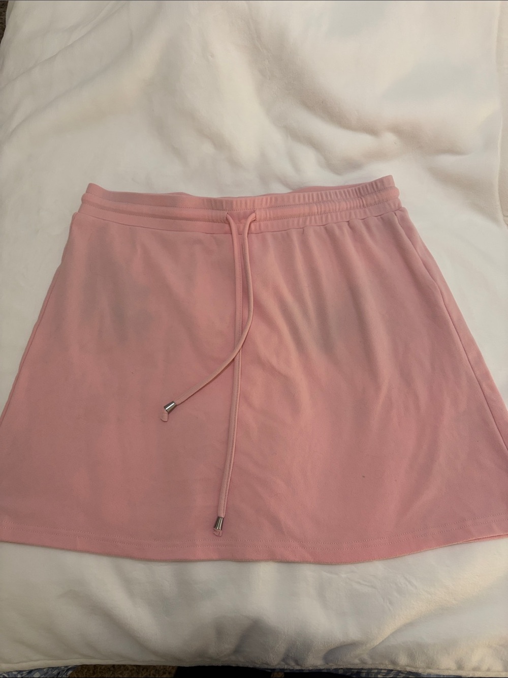Light Pink Drawstring Mini Skirt